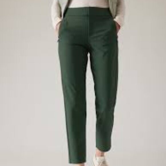 Athleta Stellar olive green slim leg w/ stash pockets ankle length pants size 4 - Picture 5 of 12